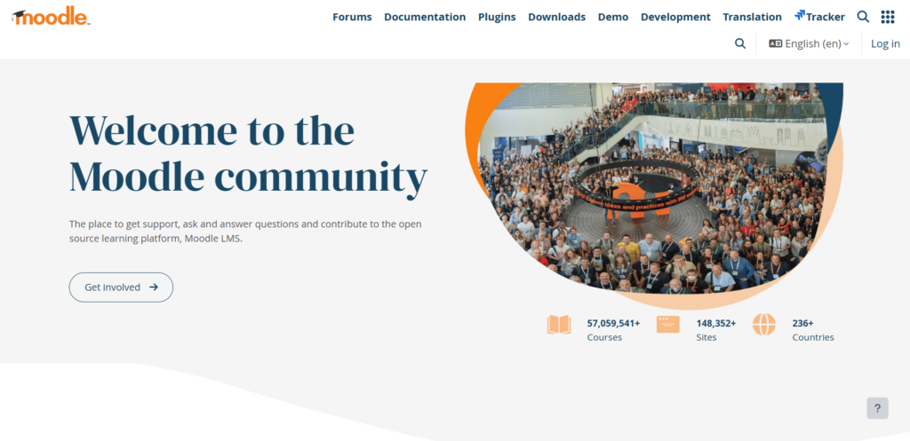 Moodle LMS community landing page