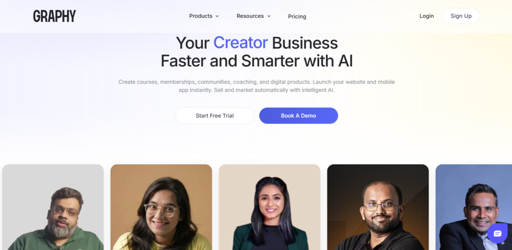 Graphy landing page